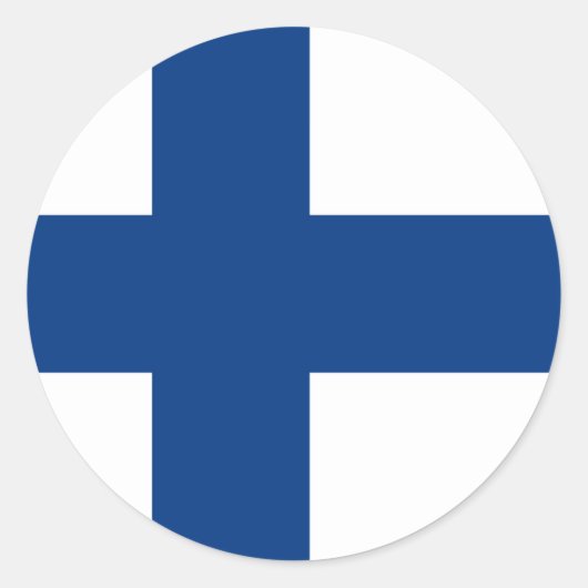 Sticker Rond Drapeau Finlande (Devant)