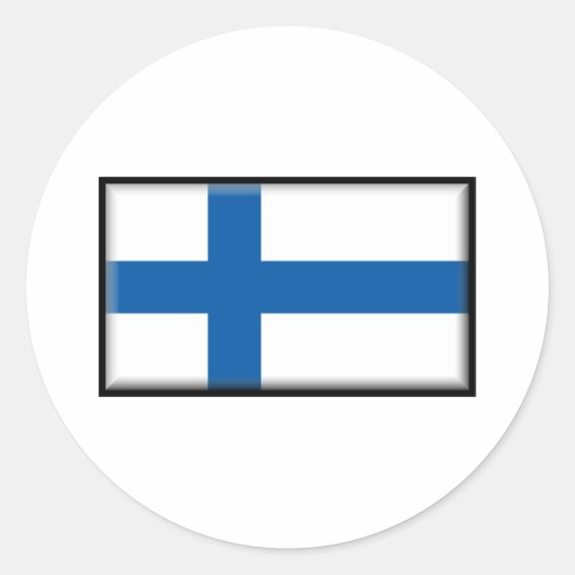 Sticker Rond Drapeau Finlande (Devant)