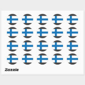 Sticker Rond Drapeau Finlande (Feuille)