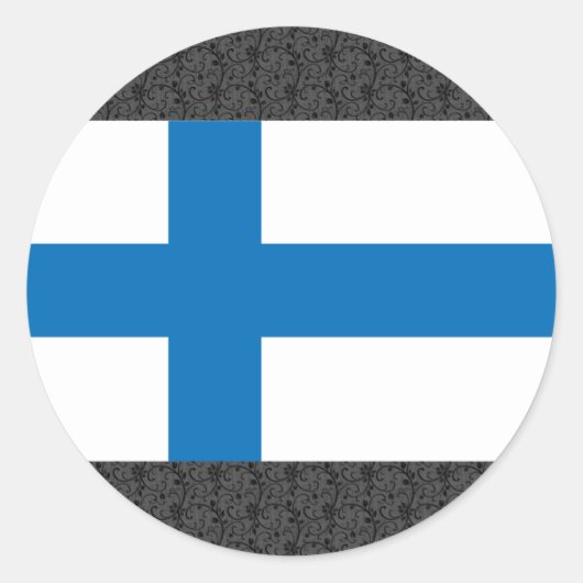 Sticker Rond Drapeau Finlande (Devant)