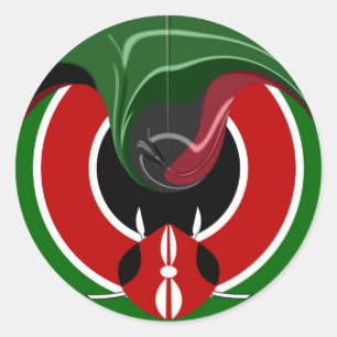 Sticker Rond Drapeau Fluid Kenyan : Un design moderne