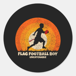 Sticker Rond Drapeau Football Boy Drapeau Uncatchable Football