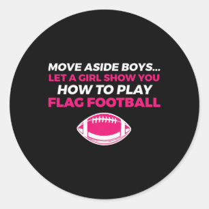 Sticker Rond Drapeau Football fille 1