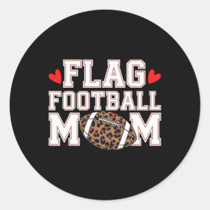 Sticker Rond Drapeau Football Maman Drôle Drapeau Drôle Footbal