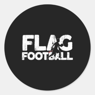 Sticker Rond Drapeau Football Silhouette Sur Drapeau Football