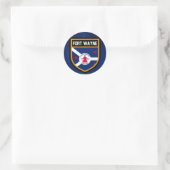 Sticker Rond Drapeau Fort Wayne (Sac)