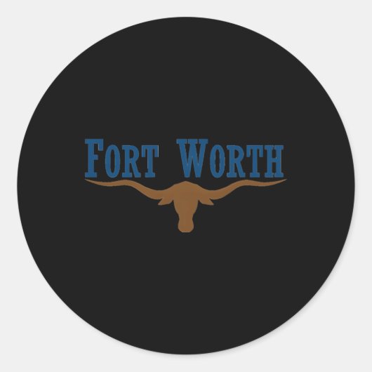 Sticker Rond Drapeau Fort Worth (Devant)