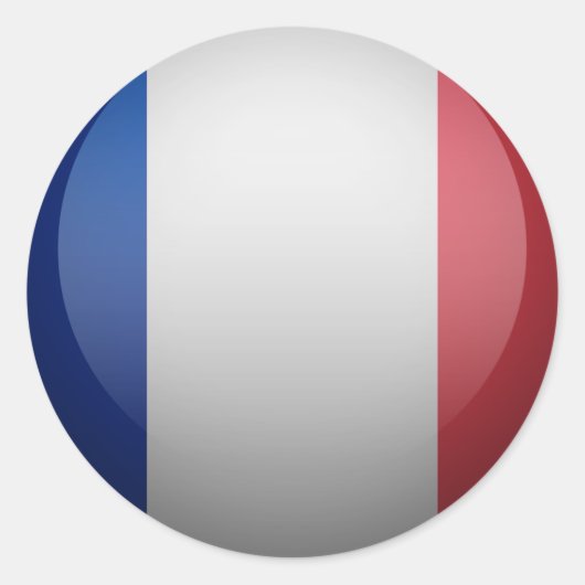 Sticker Rond drapeau français (Devant)