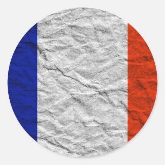 Sticker Rond drapeau français (Devant)