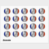 Sticker Rond drapeau français (Feuille)