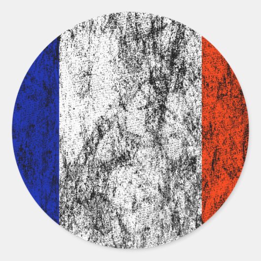 Sticker Rond drapeau français (Devant)
