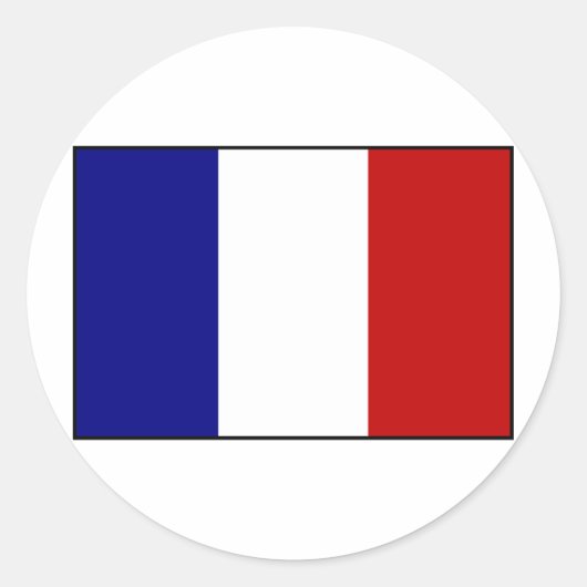 Sticker Rond Drapeau français (Devant)