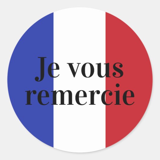 Sticker Rond Drapeau français Couleurs France Bleu Je vous reme (Devant)