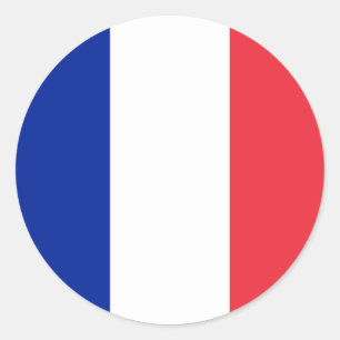 Sticker Rond Drapeau français, Drapeau de France