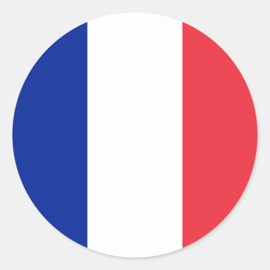 Sticker Rond Drapeau français, Drapeau de France (Devant)
