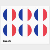 Sticker Rond Drapeau français, Drapeau de France (Feuille)