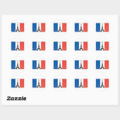 Sticker Rond Drapeau français et tour Eiffel (Feuille)