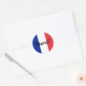 Sticker Rond Drapeau Français Merci ! (Enveloppe)