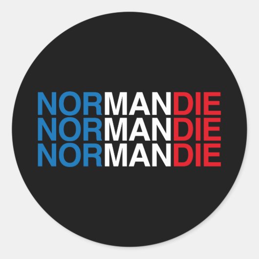 Sticker Rond Drapeau français NORMANDIE (Devant)