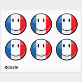 Sticker Rond Drapeau français souriant (Feuille)