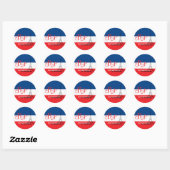 Sticker Rond Drapeau français Tour Eiffel Bon Appetit (Feuille)
