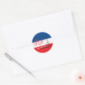 Sticker Rond Drapeau français Tour Eiffel Bon Appetit (Enveloppe)