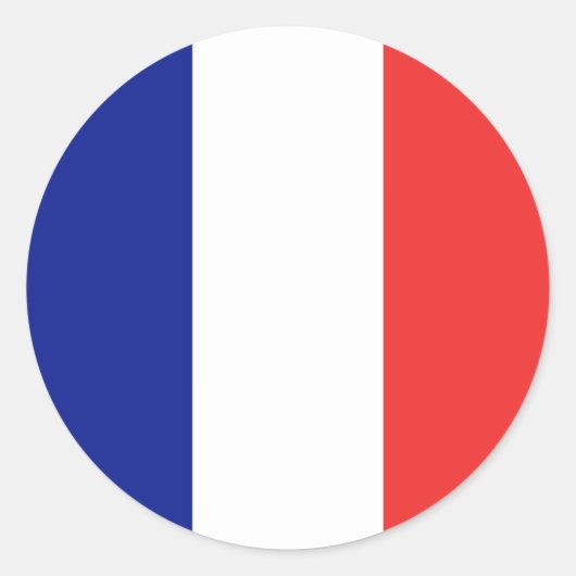 Sticker Rond Drapeau français Tricolore (Devant)