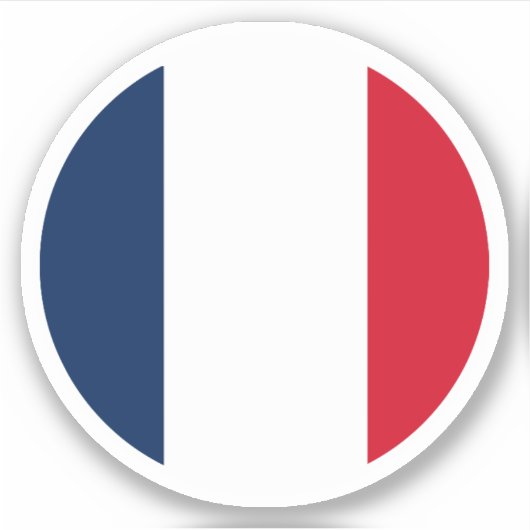Sticker rond Drapeau France (Devant)