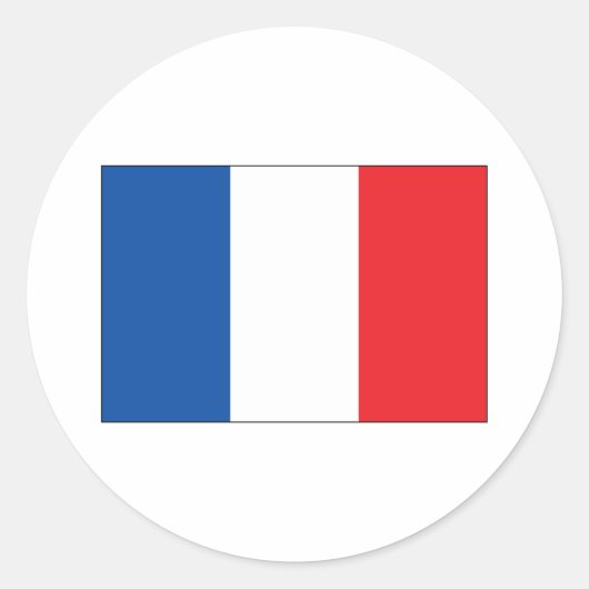Sticker Rond Drapeau France (Devant)