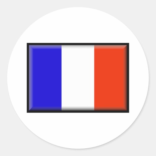 Sticker Rond Drapeau France (Devant)