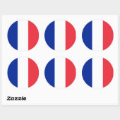 Sticker Rond Drapeau France (Feuille)