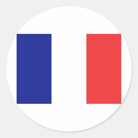 Sticker Rond Drapeau France (Devant)