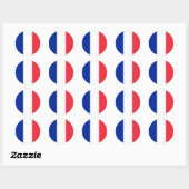 Sticker Rond Drapeau France (Feuille)
