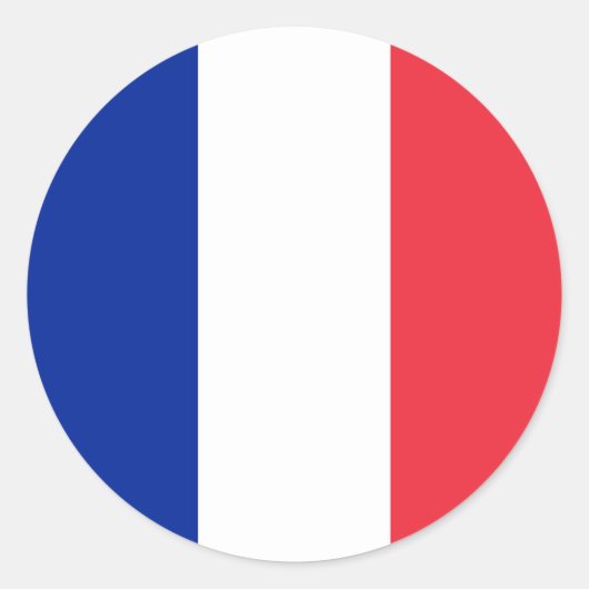 Sticker Rond Drapeau France (Devant)