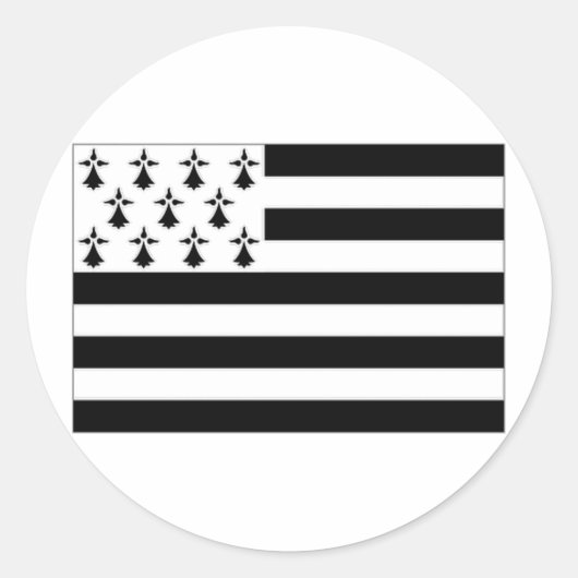 Sticker Rond Drapeau France Bretagne (Devant)