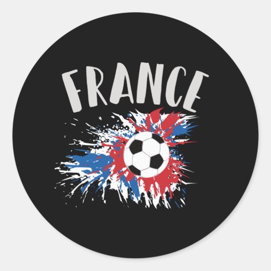 Sticker Rond Drapeau France de balle de football (Devant)