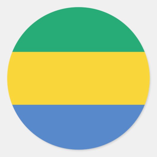 Sticker Rond Drapeau Gabon (Devant)