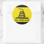 Sticker rond Drapeau Gadsden (Jaune/Noir) (Sac)