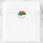 Sticker Rond DRAPEAU gallois DE WALES Dragon rouge (Sac)