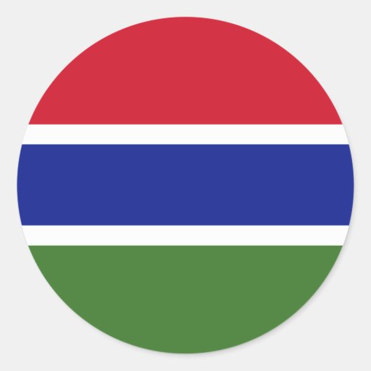 Sticker Rond Drapeau Gambie (Devant)