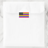 Sticker Rond Drapeau Gay America Pride (Sac)