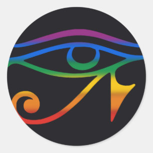 Sticker Rond Drapeau Gay Goth Pride