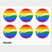 Sticker Rond Drapeau Gay pride arc-en-ciel 6 bandes LGBT (Feuille)