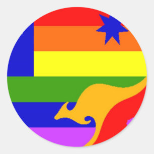 Sticker Rond Drapeau Gay pride australien