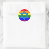 Sticker Rond Drapeau Gay pride juif (Sac)