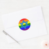 Sticker Rond Drapeau Gay pride juif (Enveloppe)