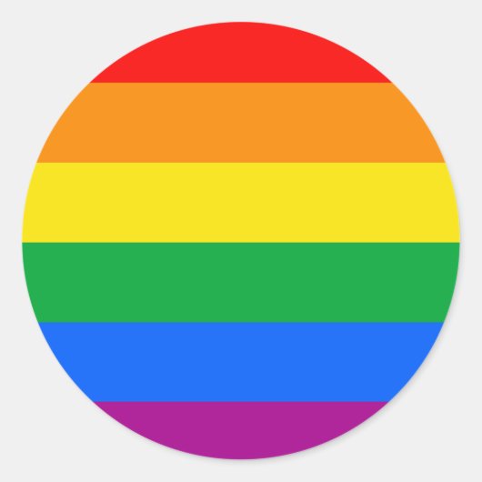 Sticker Rond Drapeau Gay pride traditionnel (Devant)