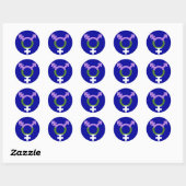 Sticker Rond Drapeau Genderqueer Symbole Trans (Feuille)