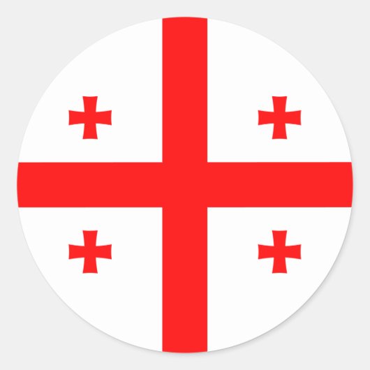 Sticker Rond Drapeau géorgien, Drapeau géorgien (Devant)