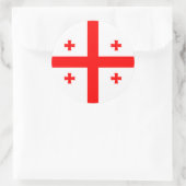 Sticker Rond Drapeau géorgien, Drapeau géorgien (Sac)